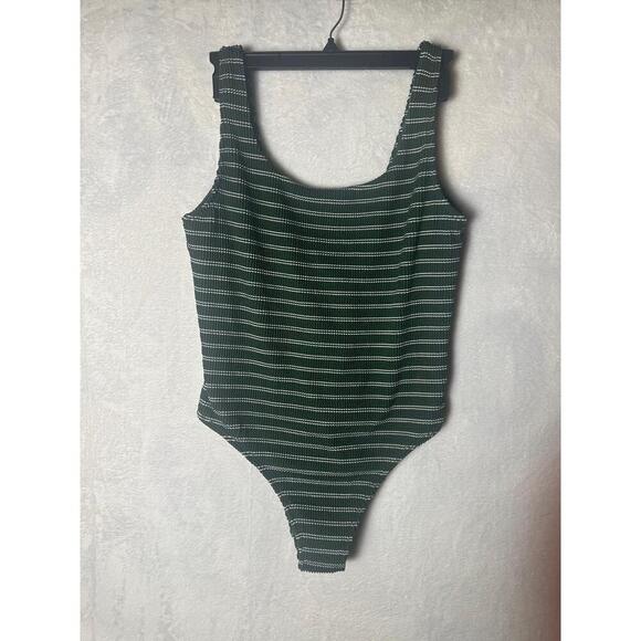 Abercrombie & Fitch Other - Abercrombie & Fitch 90s Scoopneck Cheeky One-Piece Swimsuit Green Striped L